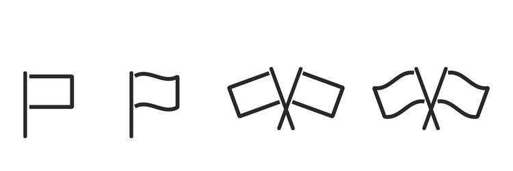simple flag icons in four different styles vector image
