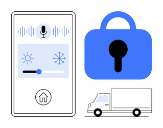 smart device interface with security vector image