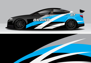 Sporty Car Wrap - Abstract Racing Sticker Vector Image