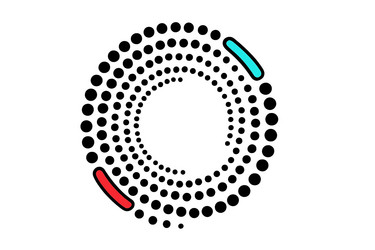 colorful circular pattern with dots and lines vector image