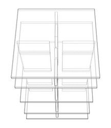 empty showcase outline rendering 3d vector image