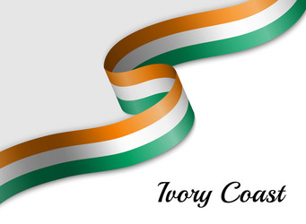 Ivory Coast Flag Ribbon Banner vector