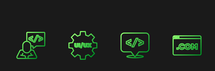 set line front end development ui or ux design vector image