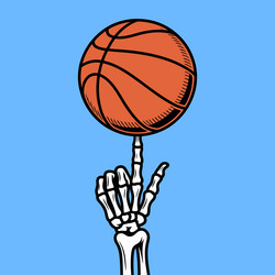 Skeleton Hand with Basketball Vector Image