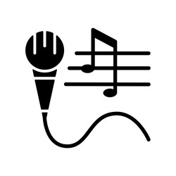 Talent for singing black glyph icon vector