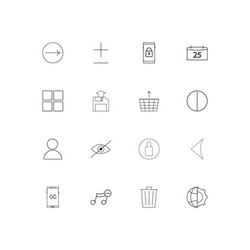 user interface linear thin icons set outlined vector image