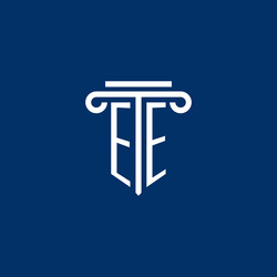 ee initial logo monogram with simple pillar icon vector image