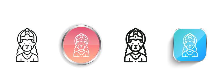 hanuman icon thin linear regular and button style vector image
