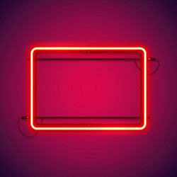 Round red neon frame Royalty Free Vector Image