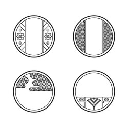 retro-style circle chinese pattern frame vector