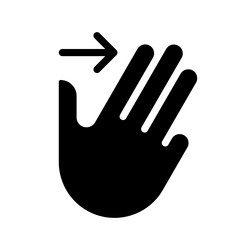 Three finger swipe black glyph icon vector