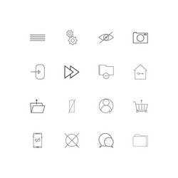 user interface linear thin icons set outlined vector image