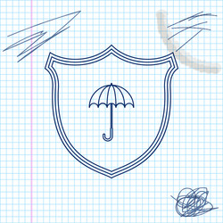 Waterproof line sketch icon isolated on white vector