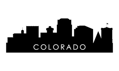 colorado springs skyline silhouette black vector