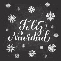 Feliz navidad calligraphy hand lettering Vector Image