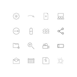 user interface linear thin icons set outlined vector image