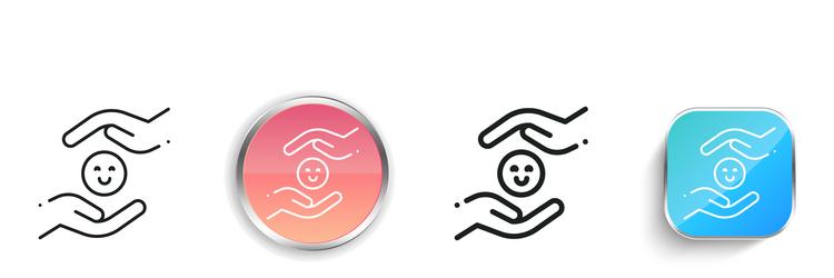 happiness icon thin linear regular and button vector image
