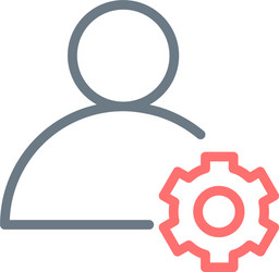 linear profile user settings icon with cog vector image