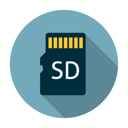 Micro sd card icon flat vector