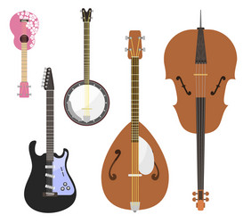 set of stringed musical instruments classical vector image