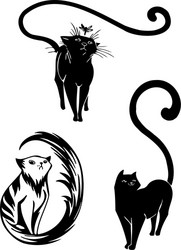 Stylized cats - elegance and graceful Royalty Free Vector
