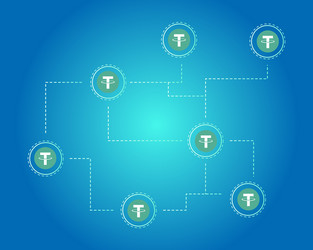 Tether cryptocurrency blockchain background style vector