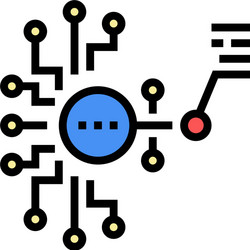 artificial model neural network color icon vector image