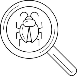 Bug searching line icon vector