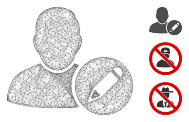 edit user polygonal web mesh vector image