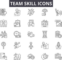 team skill line icons for web and mobile design vector