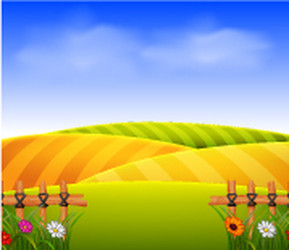 Wheat field scenery Royalty Free Vector Image - VectorStock