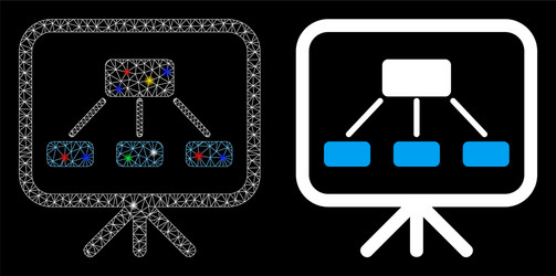 Glossy mesh network scheme demonstration screen vector