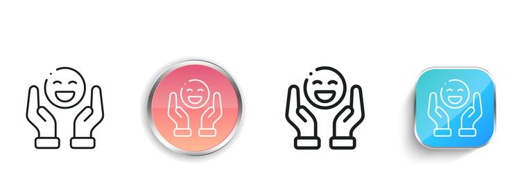 happiness icon thin linear regular and button vector image