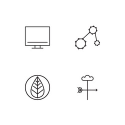 science linear icons set simple outline vector image