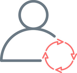 user icon with refresh or sync circle arrows vector image