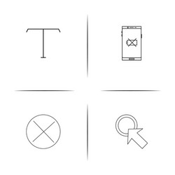 web and text simple linear icons set outlined vector image