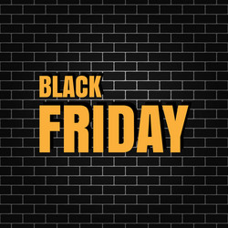 Black friday banner on a brick wall vector