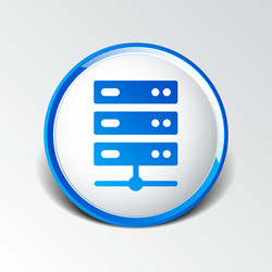 Flat computer server system icon vector