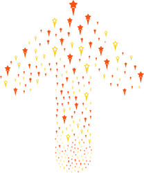 forward oriented arrow composition with confetti vector image