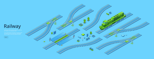 Train Railway Road Rails Constructor Elements Vector Image Train Railway Road Rails Constructor Elements Vector Image