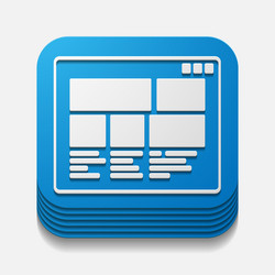 Square button interface vector