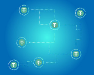 tether cryptocurrency blockchain background style vector image