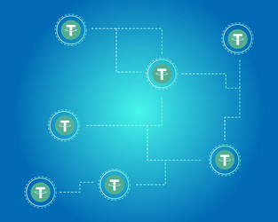 Tether cryptocurrency blockchain background style vector