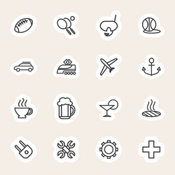 travel and vacation line icons set Vector Image