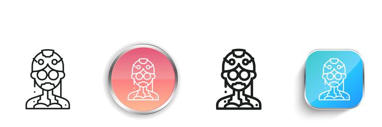 cyborg icon thin linear regular and button style vector image