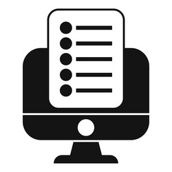desktop computer displaying online survey vector image