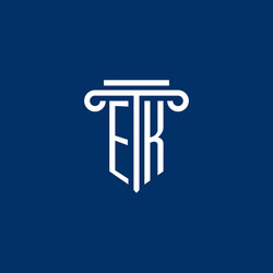 ek initial logo monogram with simple pillar icon vector image