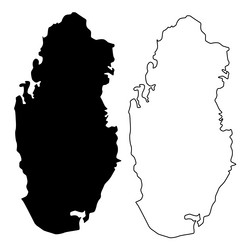 map of qatar silhouette flat and outline design Vector Image