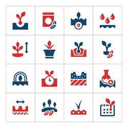 Set color icons of seed and seedling vector