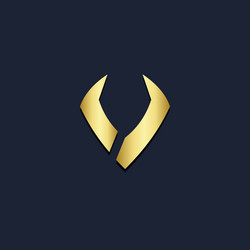Round curve v initial company logo Royalty Free Vector Image
